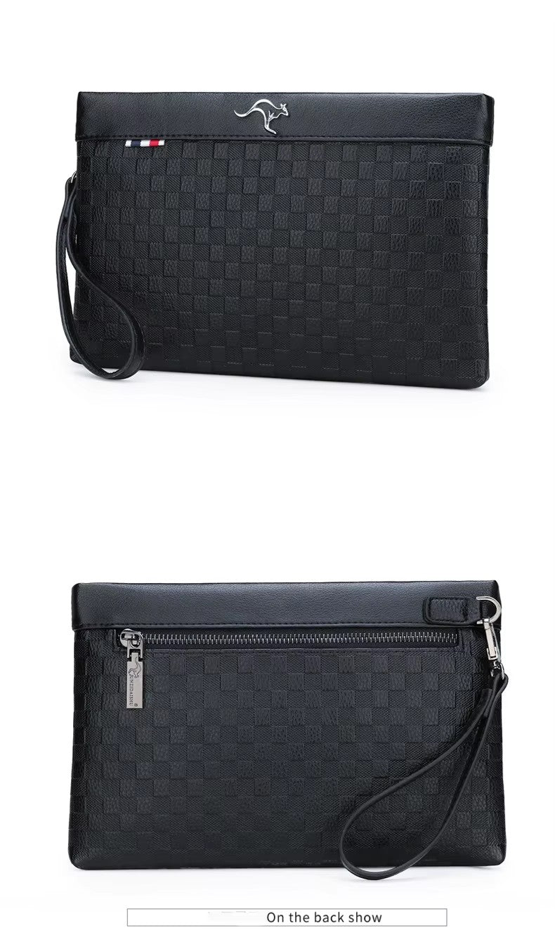 Sac à main Noir - Pochette Homme Prestige Business en Cuir Grainé