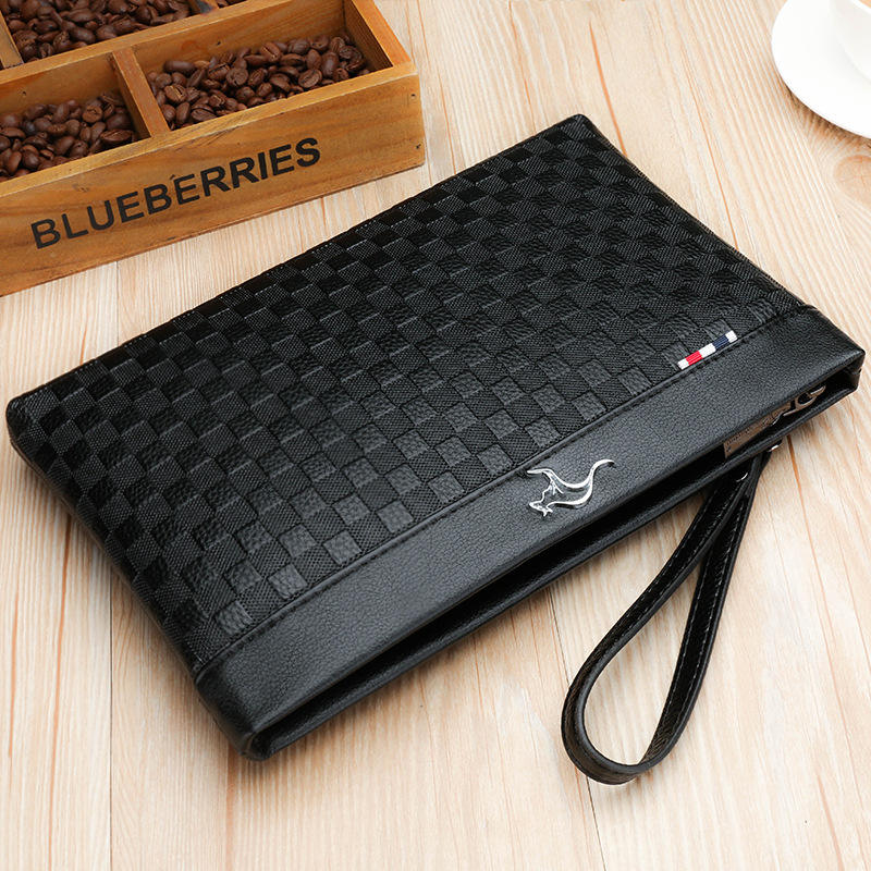 Sac à main Noir - Pochette Homme Prestige Business en Cuir Grainé