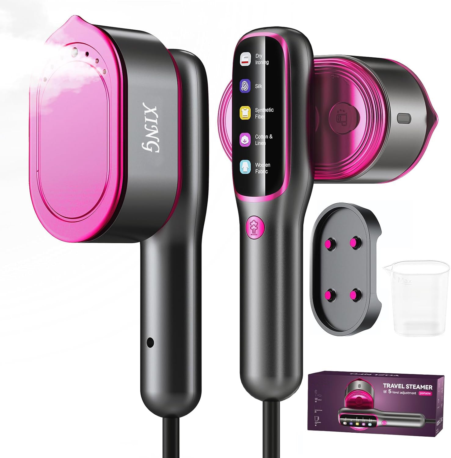 Fer à Repasser et défroisseur à Vapeur Professionnel  2 en 1 pour Vêtements, 1200W, Chauffage en 15s, Réservoir 100ml, 5 Modes pour Voyage, Maison