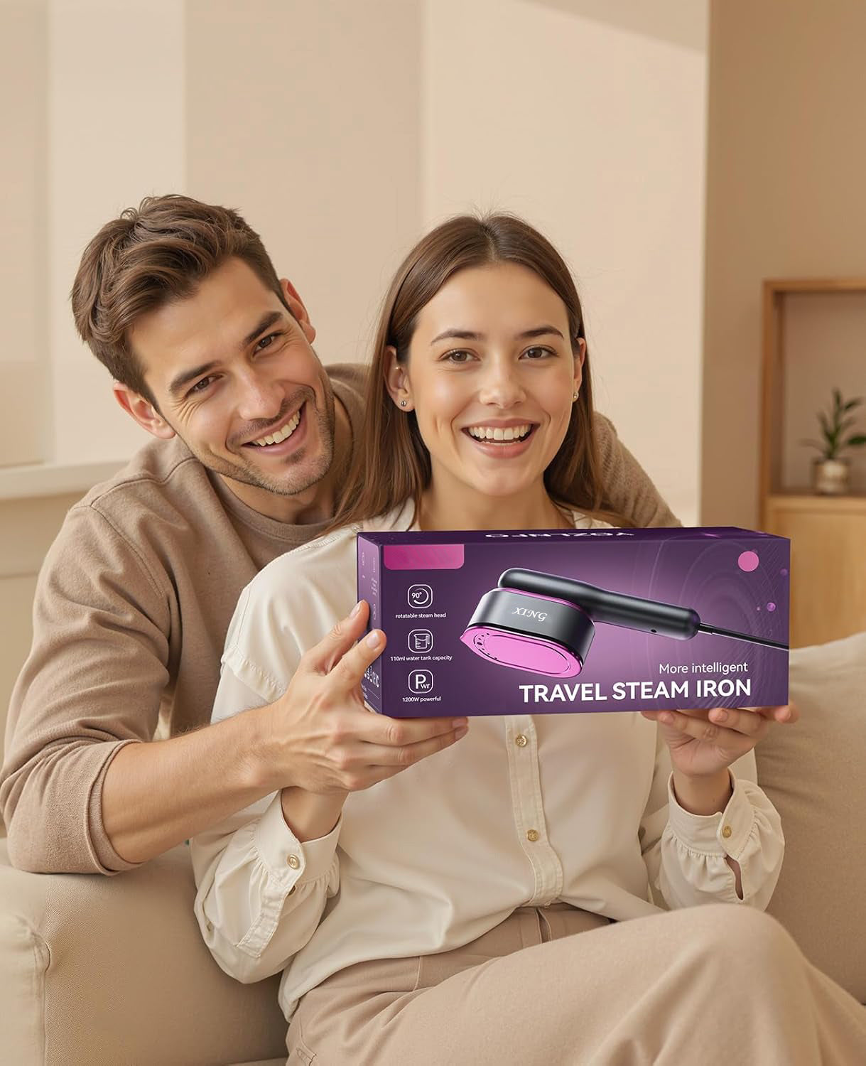 Fer à Repasser et défroisseur à Vapeur Professionnel  2 en 1 pour Vêtements, 1200W, Chauffage en 15s, Réservoir 100ml, 5 Modes pour Voyage, Maison