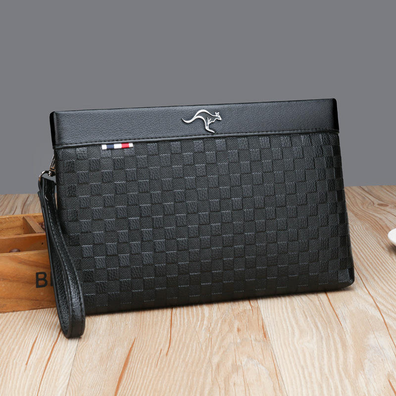 Sac à main Noir - Pochette Homme Prestige Business en Cuir Grainé