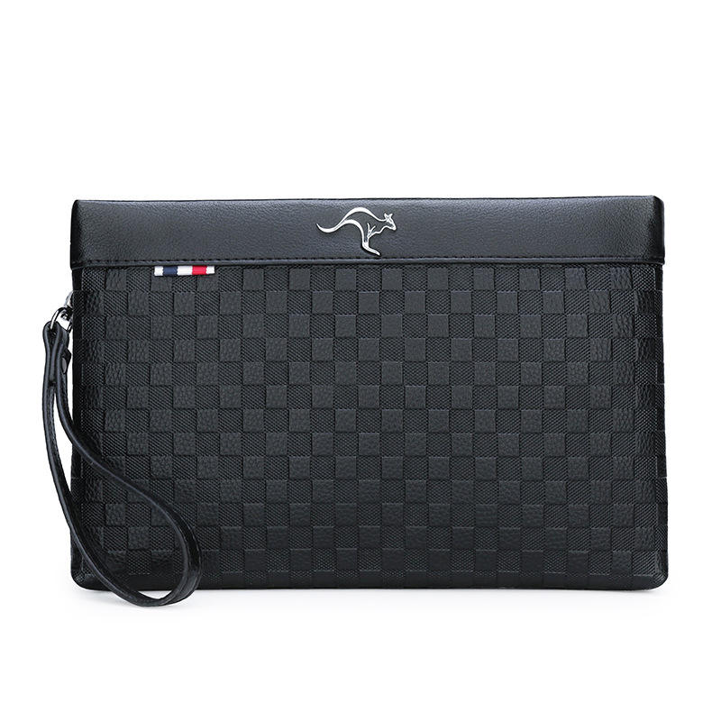Sac à main Noir - Pochette Homme Prestige Business en Cuir Grainé