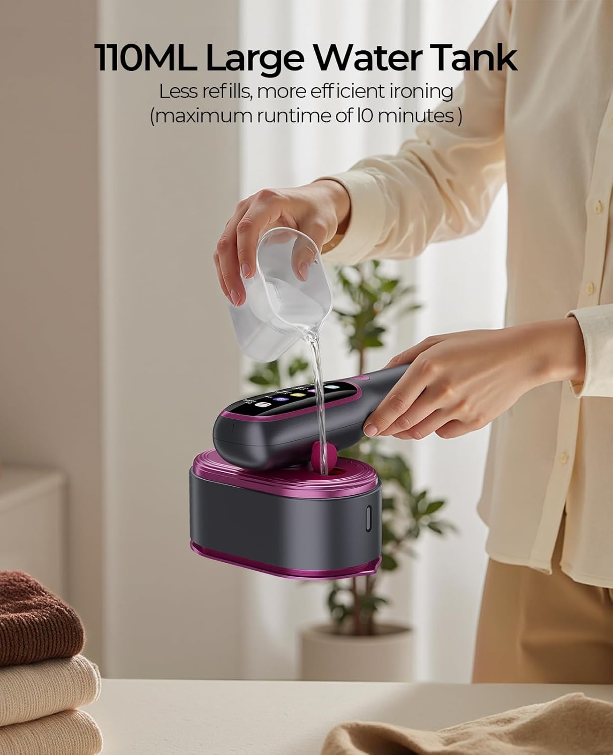 Fer à Repasser et défroisseur à Vapeur Professionnel  2 en 1 pour Vêtements, 1200W, Chauffage en 15s, Réservoir 100ml, 5 Modes pour Voyage, Maison