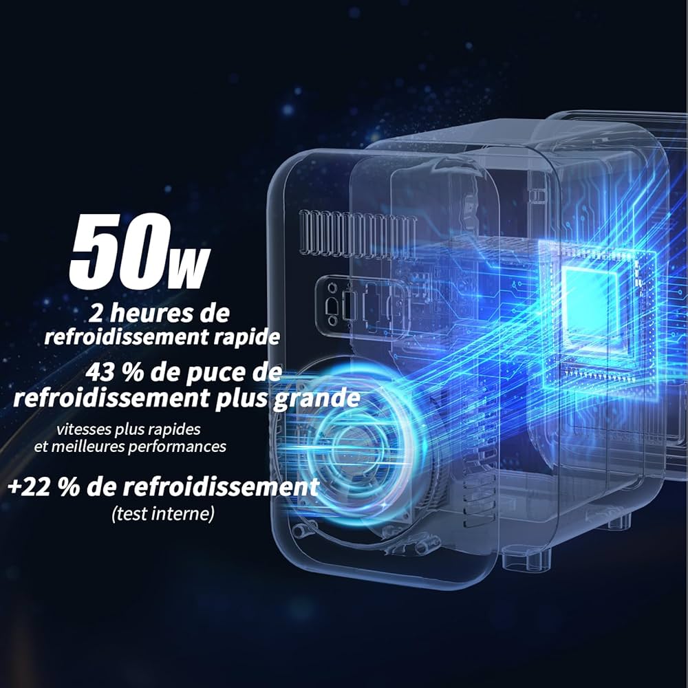 Mini Réfrigérateur 12L avec Miroir LED, Thermoelectrique Chauffe & Refroidisseur 100-240V AC / 12V DC pour Voiture, Bureau, Dortoir