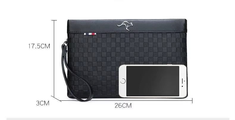 Sac à main Noir - Pochette Homme Prestige Business en Cuir Grainé