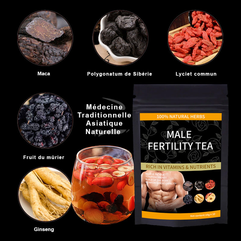 Thé de Fertilité Homme – 100 % Plantes Naturelles, vitalité et confiance masculine