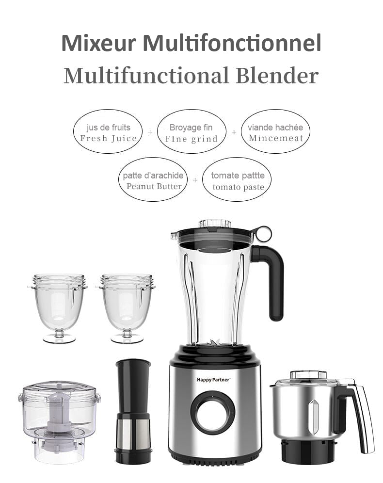 Mixeur 6-en-1 Mixeur multifonctionnel en plastique HAPPY PARTNER