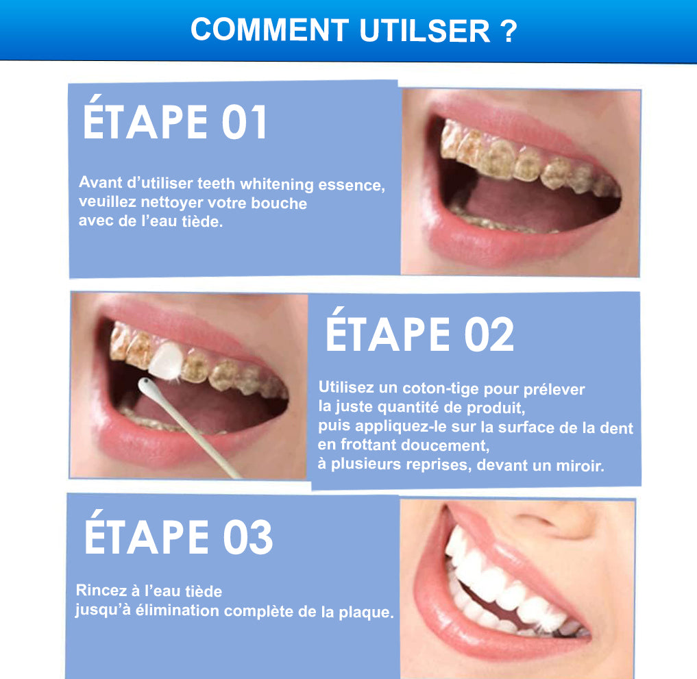 Pack de blanchiment des Dents EFERO 10 ML avec deux types de fil dentaire(7 Fils dentaires) + 40 cotons-tiges, avec Un sac à cordon
